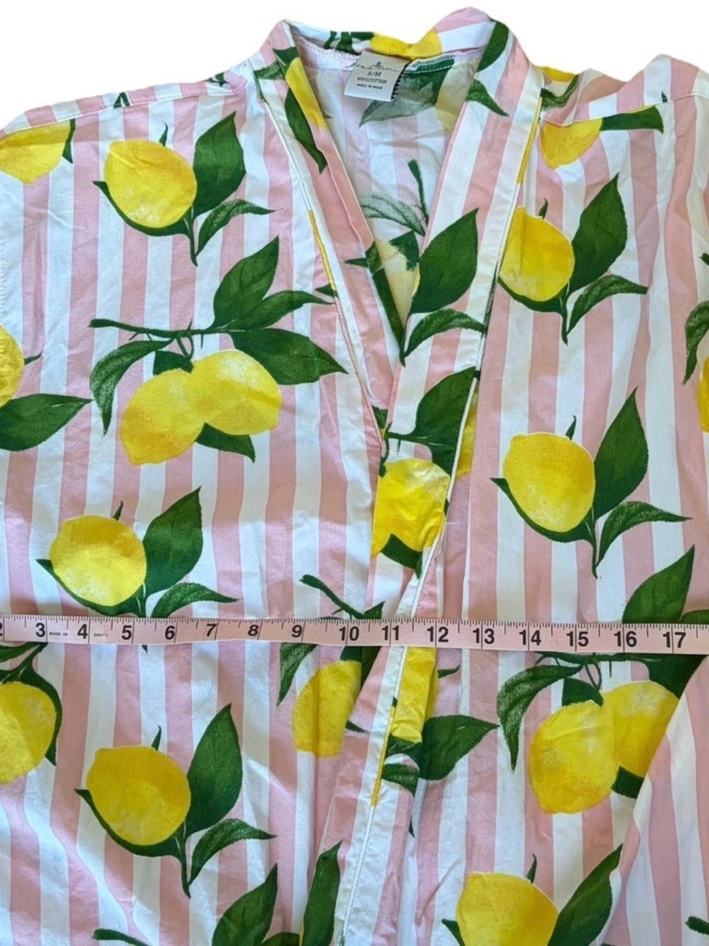 8 Oak Lane Lemon Printed Short Sleeve Lounge Kim Euro summer Poolside Size Med - Picture 6 of 9